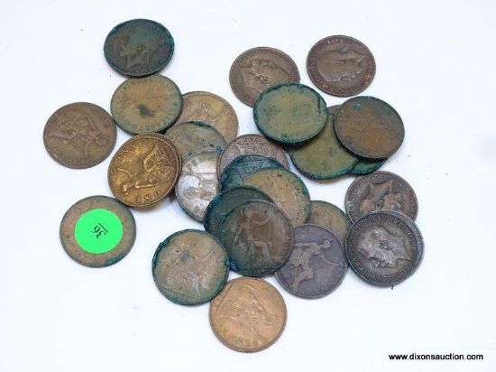 (K) LOT OF 30 ENGLISH LARGE CENTS. SOME DATES 1914, 1918, 1962, 1967, 1911, 1917, JUST TO MENTION A