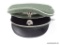 German World War II Waffen SS Infantry Officers Visor Cap. Has a metal Waffen SS eagle and skull on