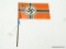 German World War II Combat Rally Paper Battle Flag. Measures 7 7/8