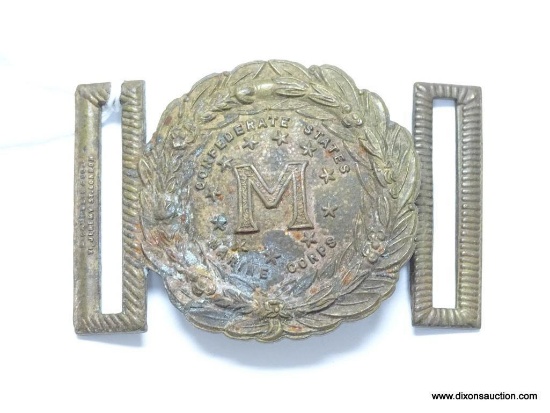 Confederate States Civil War Era Marine Corps Officers Belt Buckle. Measures 2 1/16" in diameter.
