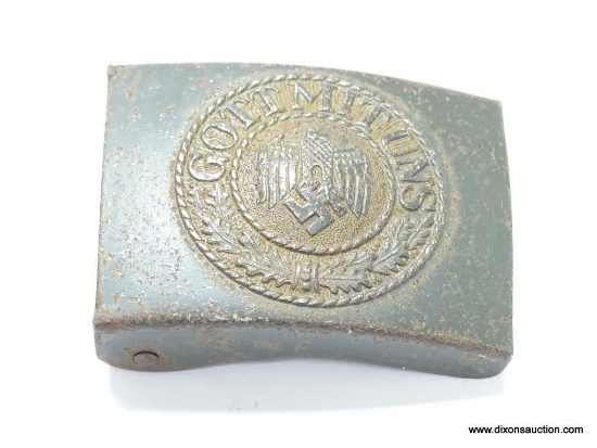 German World War II Army Enlisted Mans Belt Buckle. The front reads "Gott Mit Uns" (God With Us).