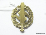 German World War II Gold SA Sports Badge. The reverse side is maker marked 