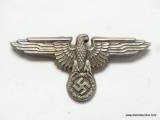 German World War II Waffen SS Officers Visor Cap Eagle. The reverse side is maker marked 