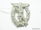 German World War II Army Prototype Silver Infantry Assault Badge. The front shows a Mauser K-98