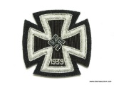 German World War II 1st Class Iron Cross in Bullion Wire. Measures 2