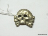 German World War II Waffen / Allgemeine SS Officers Visor Cap Skull. Has two flat horizontal prongs