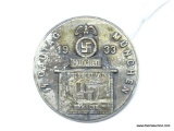 German World War II 1933 Gautag SS 1933 Deutschland Erwache Munchen Tinnie Badge. Measures 1 3/4