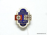 German British World War II 1936 Anglo German Bund Lapel Badge. Measures 1