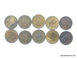 10 ASSORTED INDIAN CENTS