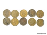 10 ASSORTED INDIAN CENTS