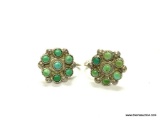 .925 STERLING SILVER LADIES VINTAGE TURQUOISE EARRINGS