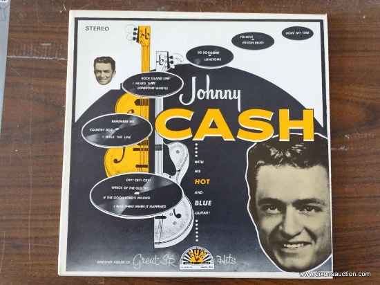 JOHNNY CASH AND HIS HOT AND BLUE GUITAR, SUN RECORDS, LP 1220, VGC. SIDE #1 THE ROCK ISLAND LINE,