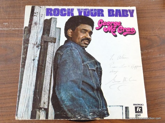 George McCrae T.K. Records #501, Autographed record album Rock Your Baby. Autographed on the front