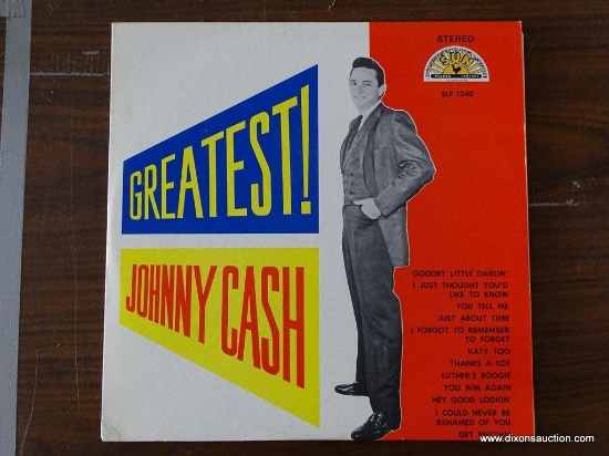 Johnny Cash GREATEST! Sun Records SLP 1240, VGC, Side 1, Goodbye Little Darlin', Side 2 Thanks A