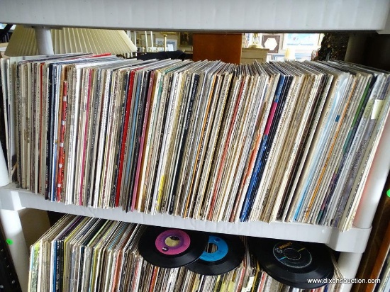 SHELF LOT OF RECORDS. APPROX 200 PLUS OR MINUS TO INCLUDE EARL BOSTIC, DAVE BRUBECK, JAZZ OMNIBUS,