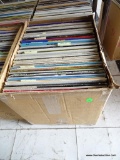 BOX FULL OF RECORDS UNDER TABLE 2. APPROX. 100 PLUS OR MINUS. INCLUDES FRANKIE CARLE, TOMMY JARRELL,