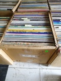 BOX FULL OF RECORDS UNDER TABLE 2. APPROX. 100 PLUS OR MINUS. INCLUDES PATTI PAGE, EDDIE FISHER