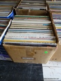 BOX FULL OF RECORDS UNDER TABLE 2. APPROX. 100 PLUS OR MINUS. INCLUDES THE LETTERMEN, HENRY MANCINI,