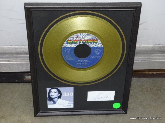 (SC) DIANA ROSS (MOTOWN) GOLD RECORD & AUTOGRAPH DISPLAY. THIS UNIQUE ITEM WOULD MAKE A WONDERFUL