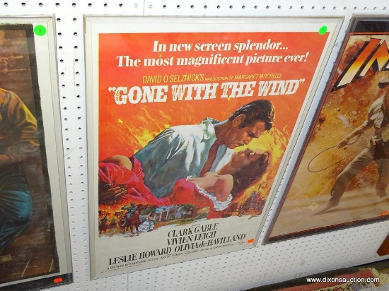 (WALL) "GONE WITH THE WIND" MOVIE POSTER IN CLEAR PROTECTIVE CASE: 20"x30"