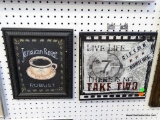 (WALL) 2 ITEMS: FRAMED JAMAICAN ROAST ROBUST COFFEE WALL HANGING: 10