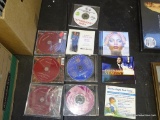 (METAL SHELVES) LOT OF 10 CDS: BARBRA STREISAND. JOHN GROBAN. ETC.