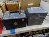 (TABLES) 1 45 RPM RECORD CASE AND 1 CASSETTE TAPE CARRY CASE.