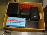 (TABLES) BOX LOT OF MIXED SPEAKERS