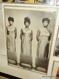 (BACK WALL) FRAMED POSTER OF THE SUPREMES IN SILVER FRAME: 28