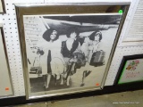(BACK WALL) FRAMED AND MIRROR MATTED PHOTO OF THE SUPREMES IN SILVER FRAME: 22.5