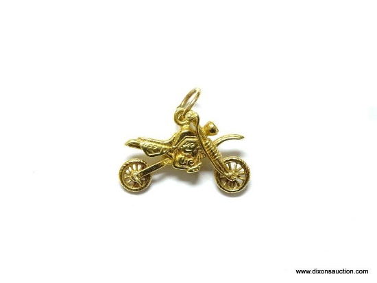 18K YELLOW GOLD MOTORCYCLE PENDANT 3.4 GRAMS