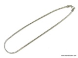 .925 STERLING SILVER UNISEX WOVEN WHEAT DESIGN NECKLACE. 33 GRAMS