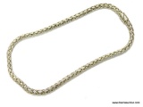 .925 STERLING SILVER UNISEX WOVEN WHEAT DESIGN NECKLACE. 77 GRAMS