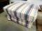 (ROW 1) STRIPED UPHOLSTERED OTTOMAN: 32