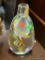 (ROW 2) ART GLASS VASE WITH MULTICOLORED SWIRL PATTERN: 5