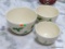 (ROW 2) SET OF 3 GRADUATED MIXING BOWLS WITH PAINTED HERBS. LARGEST BOWL: 10