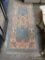 (ROW 2) ORIENTAL STYLE FLORAL RUNNER IN BLUE AND ROSE: 72.5