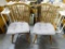 (ROW 2) PAIR OF MAPLE TURNED LEG BRACE BACK SIDE CHAIRS: 22