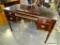 (ROW 3) MAHOGANY 5 DRAWER DESK WITH BRASS CHIPPENDALE PULLS: 48