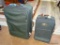 (TABLES) LOT OF 2 GREEN ROLLING LUGGAGE CASES