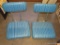 (TABLES) PAIR OF BLUE STRIPED STADIUM SEATS