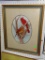 (ROW 1) FRAMED, MATTED, AND NUMBERED PRINT OF CARDINALS. SIGNED STEVE LEONARD'S?. 30/250. IN OAK