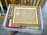 (ROW 2) TRAY LOT OF MISC. PICTURE FRAMES OF VARIOUS SIZES.