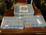 (ROW 2) 3 PLASTIC CASES WITH PLASTIC LETTERS INSIDE. WOULD BE GREAT FOR LABELING!