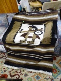 (ROW 3) WOOL WALL HANGING DECORATIVE RUG WITH A TRIBAL WARRIOR DESIGN