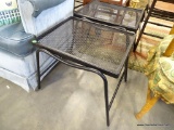 (ROW 3) PAIR OF METAL AND MESHED WIRE PATIO END TABLES: 16