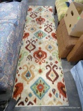 (ROW 3) MULTI COLORED MODERNISTIC RUNNER: 2' 4