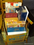(ROW 3) BOX LOT OF BOARD GAMES: MONOPOLY. SORRY. PICTIONARY. TRIVIAL PURSUIT. ETC.