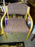 (ROW 3) MAPLE AND UPHOLSTERED OFFICE CHAIR: 24
