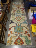 (ROW 4) MULTI COLORED MODERNISTIC RUNNER: 2' 4